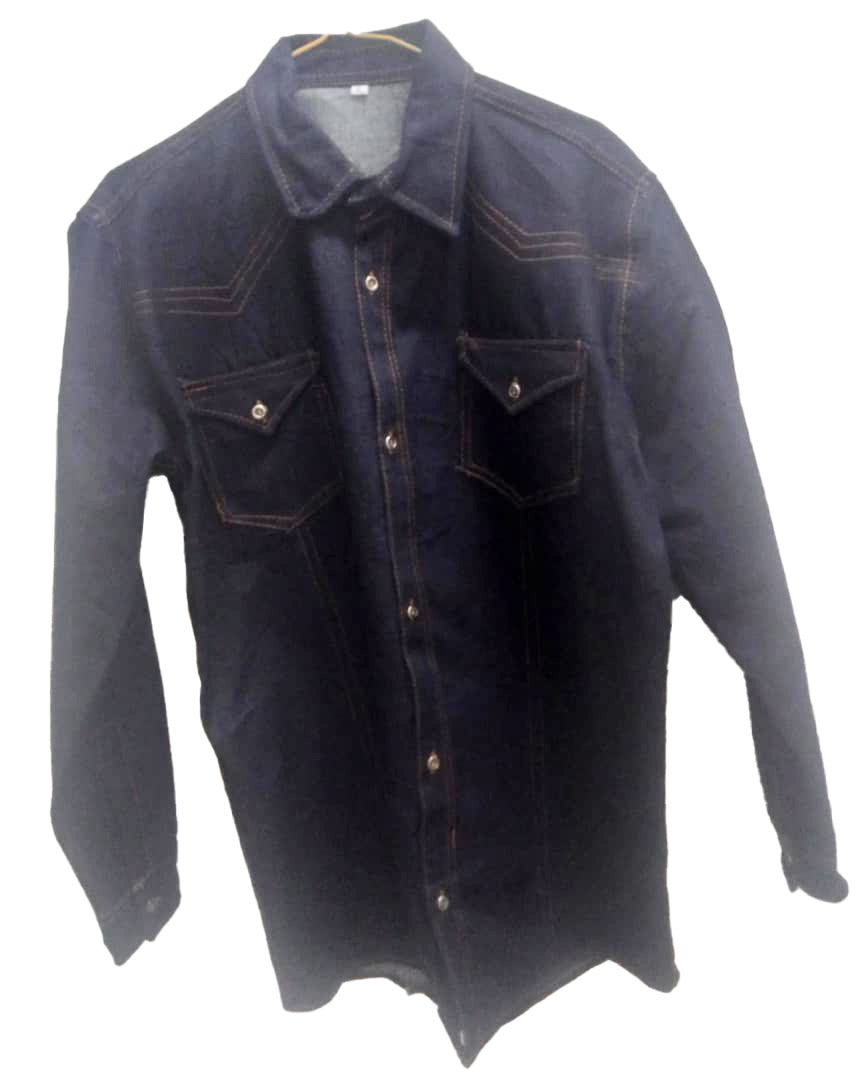 Classy Stylish Top Fashion Designer Long Sleeves Jeans Shirt | EMY8b