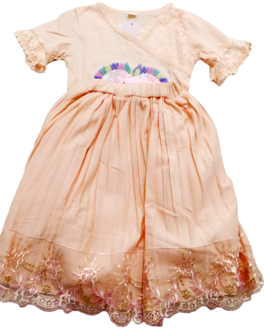 Elegant Designer Lace Trim Skirt and Blouse for Girls | ESG16a