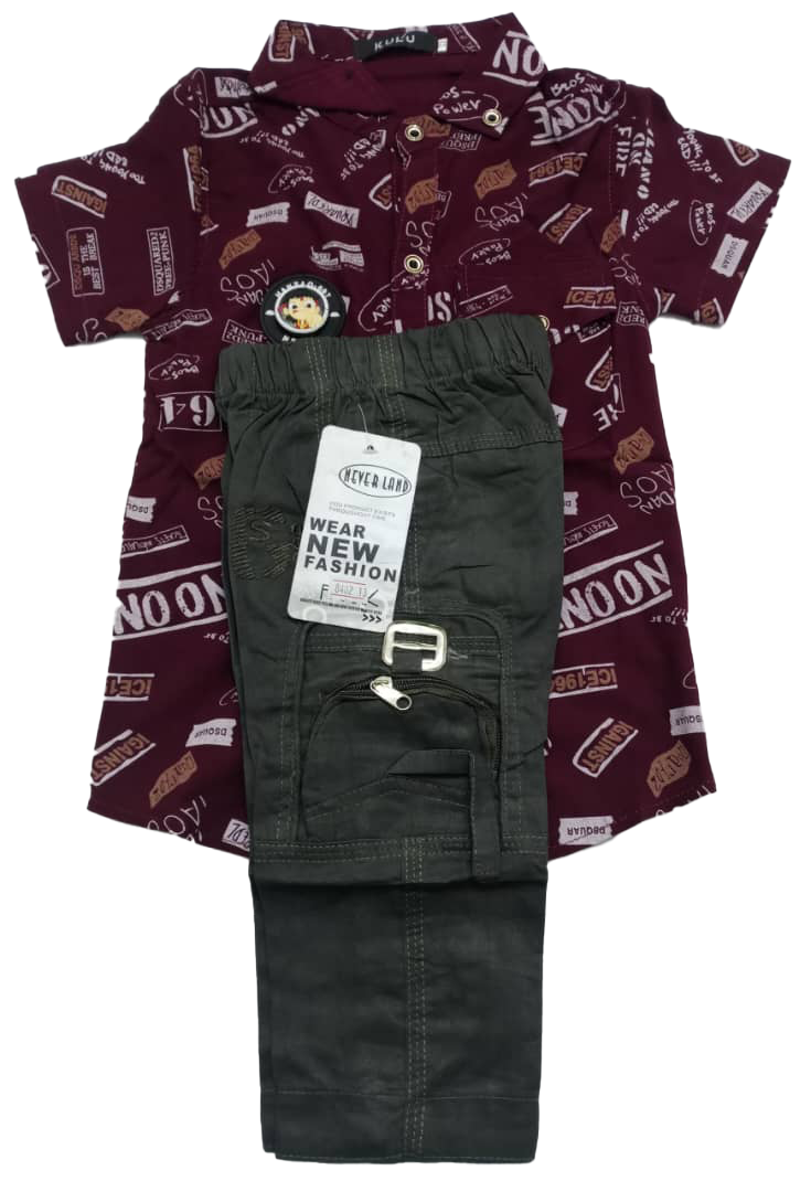 Designer 2-Piece Shirt & Pants (Trouser) Set for Boys | ESG20a