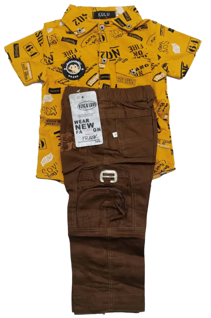 Cute Designer 2-Piece Shirt & Pants (Trouser) Set for Boys | ESG20b