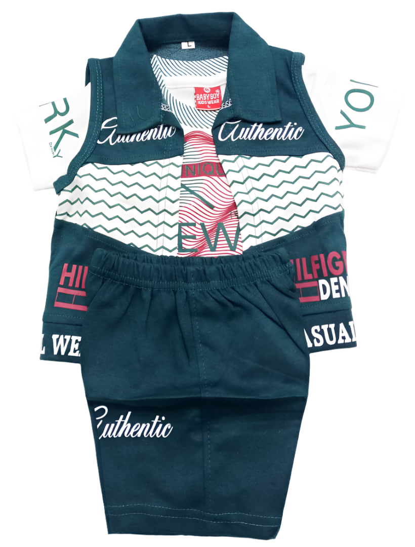 Fancy Up & Down Shirt & Shorts Matching Set for Boys | ESG21a