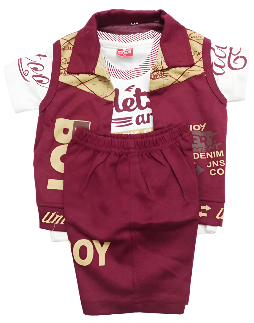 Stylish Designer Up & Down Shirt & Shorts Matching Set for Boys | ESG21c