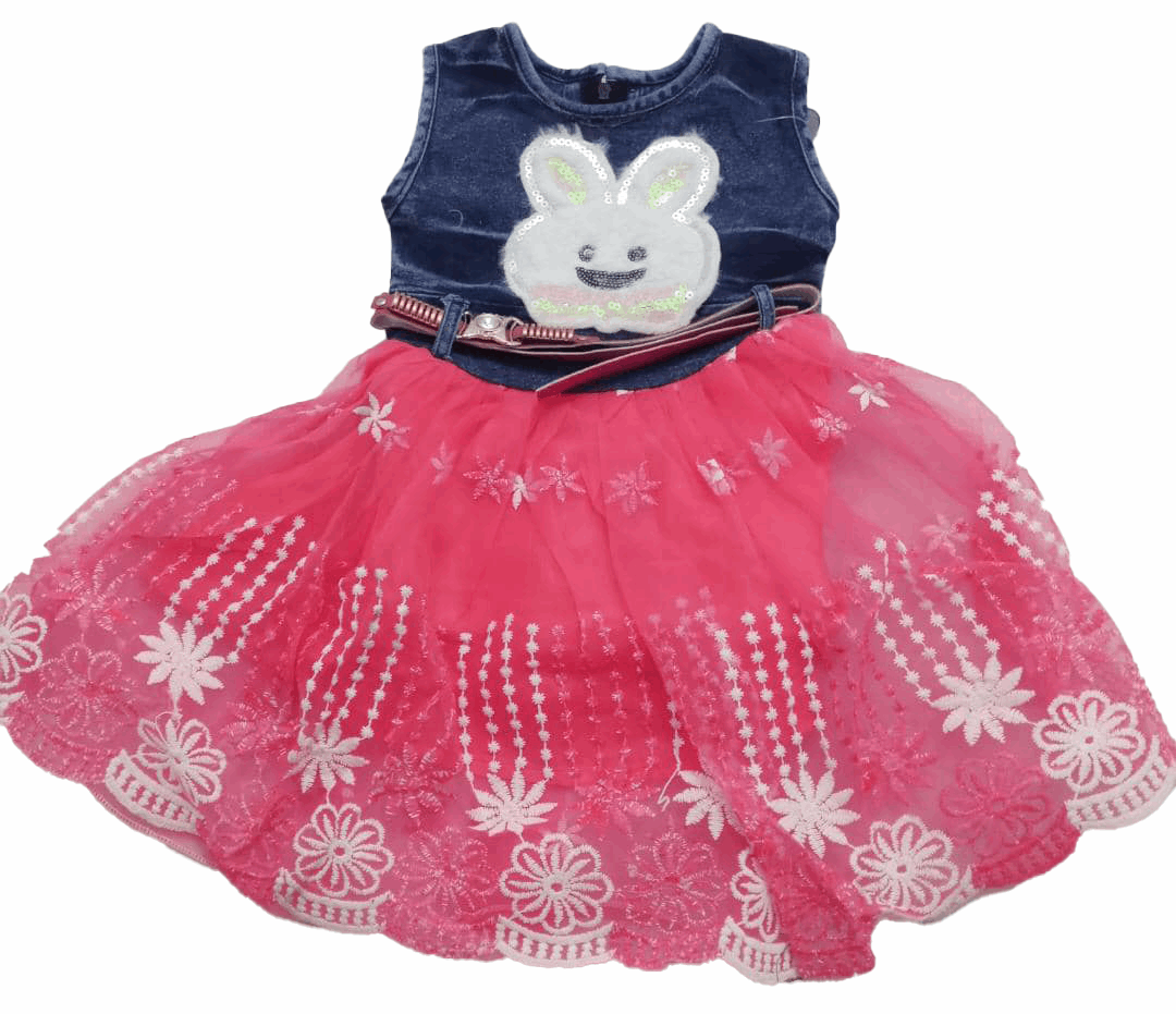 Beautiful Lace and Jeans Combination Dress (Gown)for Girls | ESG36b