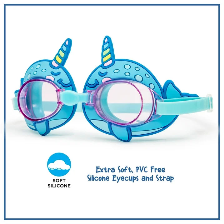 Eye Pop Blue Narwhal Swim Goggle for Children, Unisex | WTWL407XA