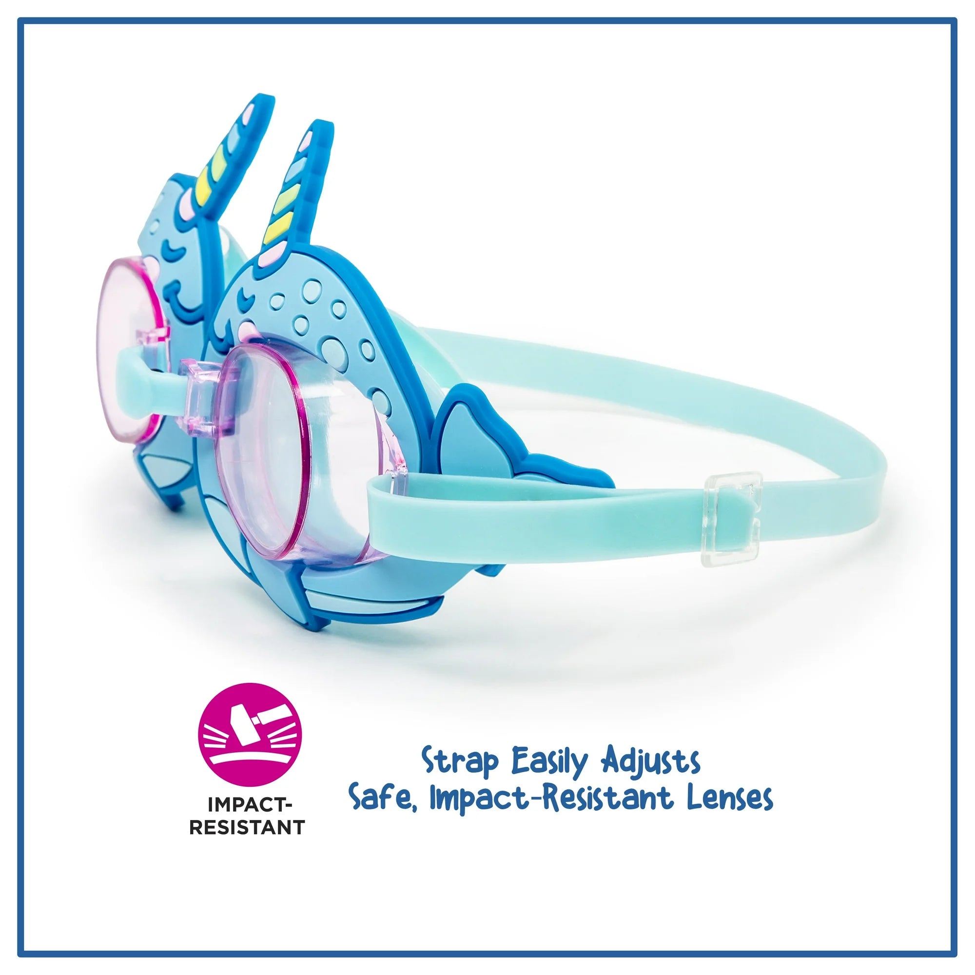 Eye Pop Blue Narwhal Swim Goggle for Children, Unisex | WTWL407XA