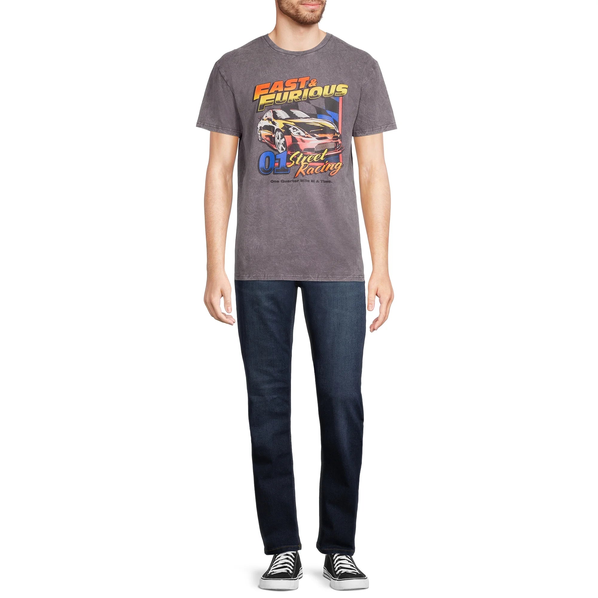 Fast and Furious Men’s Mineral Wash T-Shirt with Short Sleeves | WTWL722XA