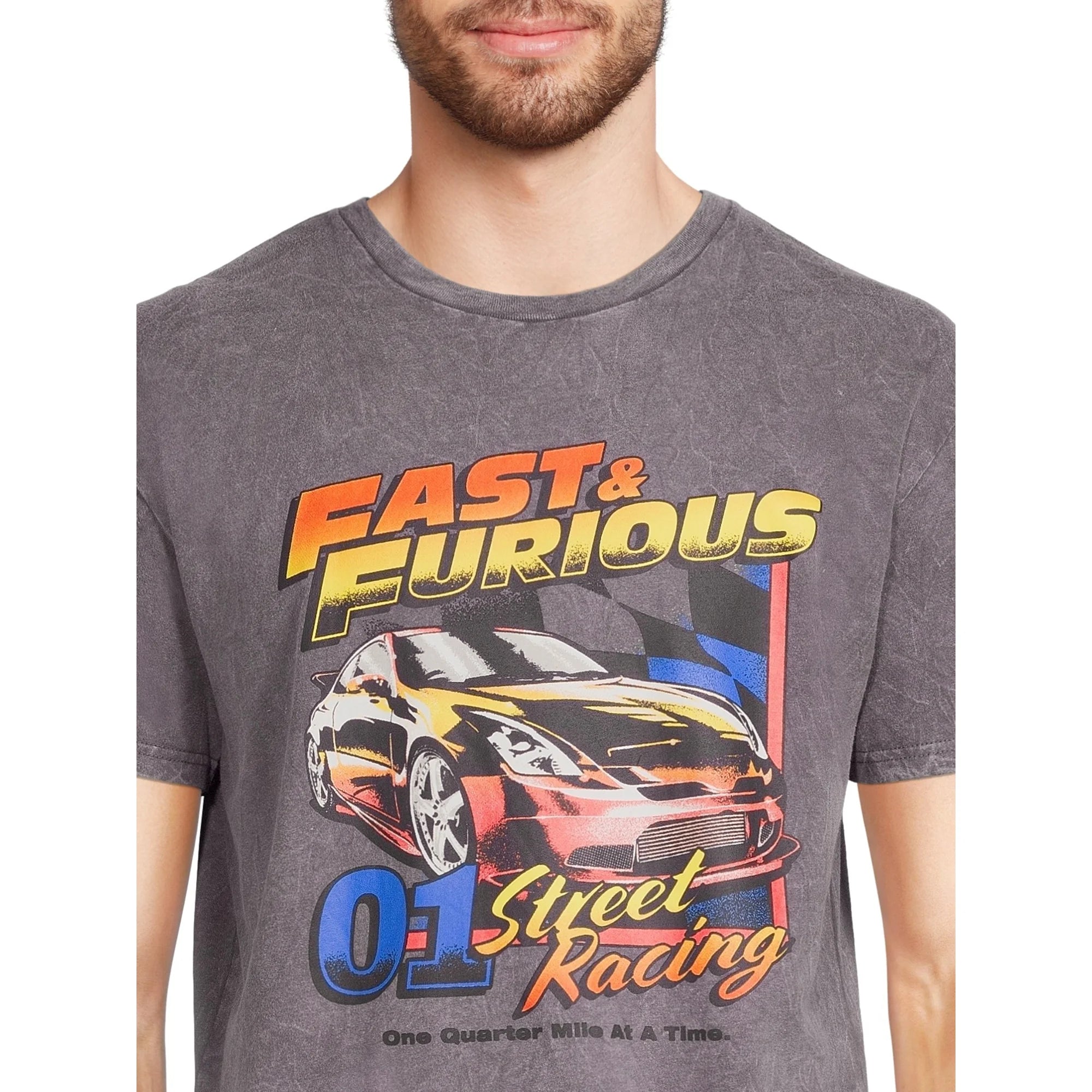 Fast and Furious Men’s Mineral Wash T-Shirt with Short Sleeves | WTWL722XA