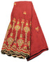 Authentic Embroided Arican Unique Silk George (Wine Red), 5 Yards/Piece | AFTA-GS505S51080A