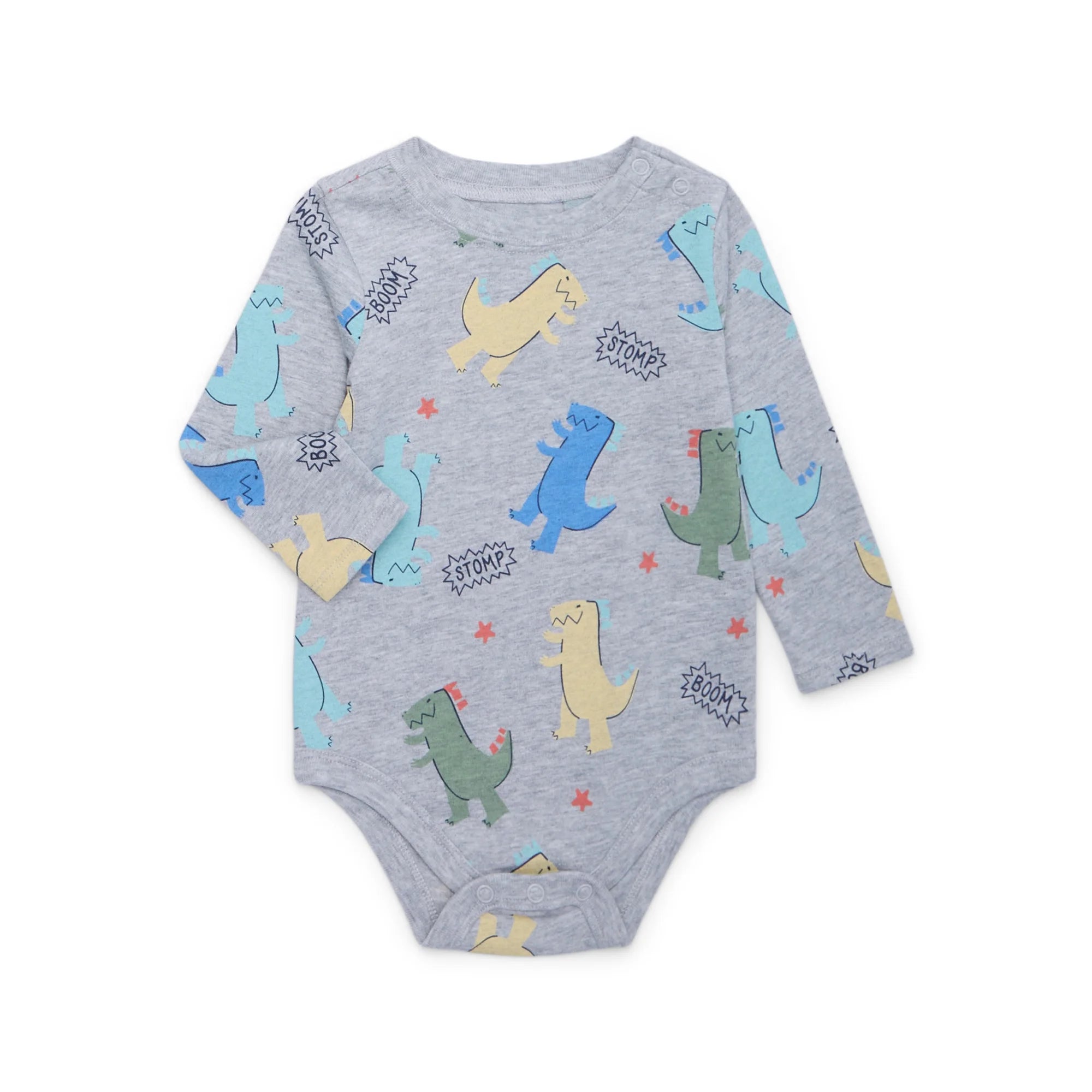 Garanimals Baby Boys Printed Bodysuit with Long Sleeves, Sizes 0m-24m  | WTWL829XA