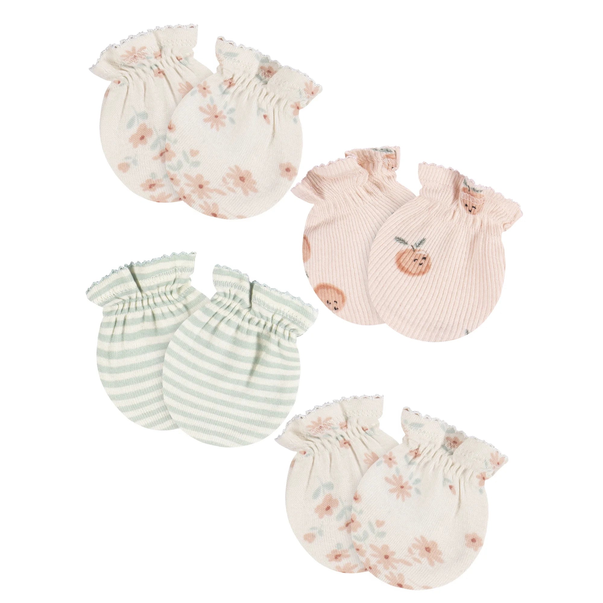 Gerber Baby Boy or Girl Unisex Mittens, 4-Pack, Sizes 0-3 Months | WTWL656XA