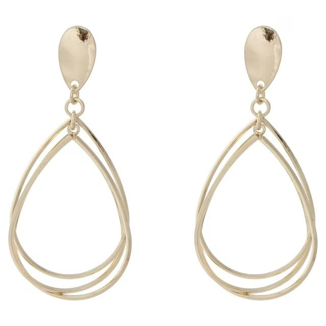 Gold Tone Teardrop Earring | WTWL230XA