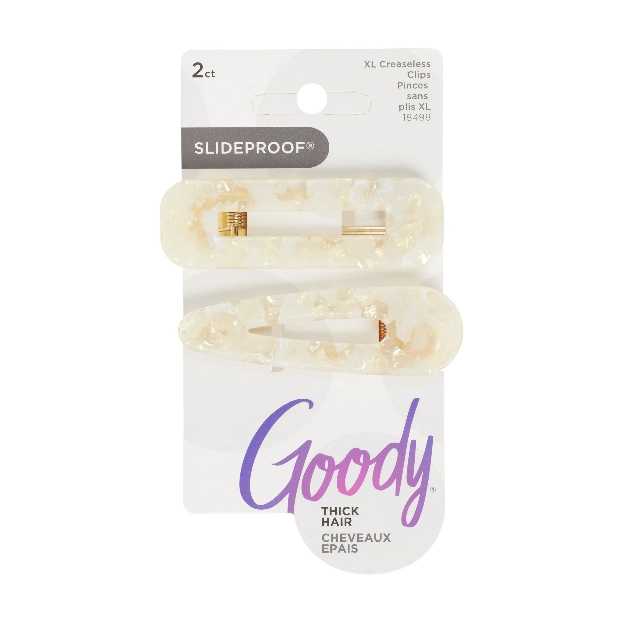 Goody Resin Hinge Clip Slideproof Grip 2Ct Luxe Cream | WTWL176XA