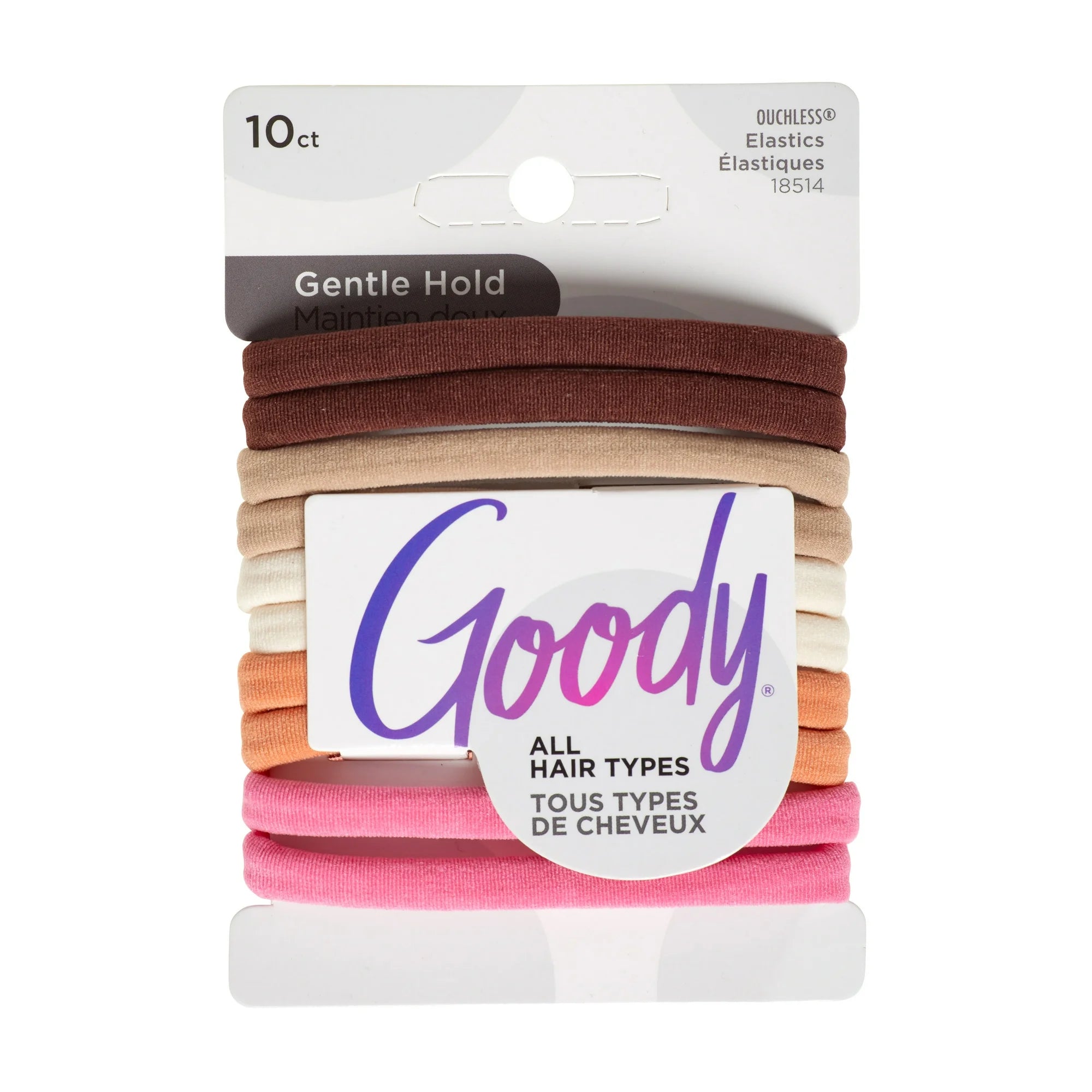 Goody Seamless Elastics, for Thicker Hair, Ponytail Holder, Warm Color Assortment, 10 Ct |  WTWL428XA