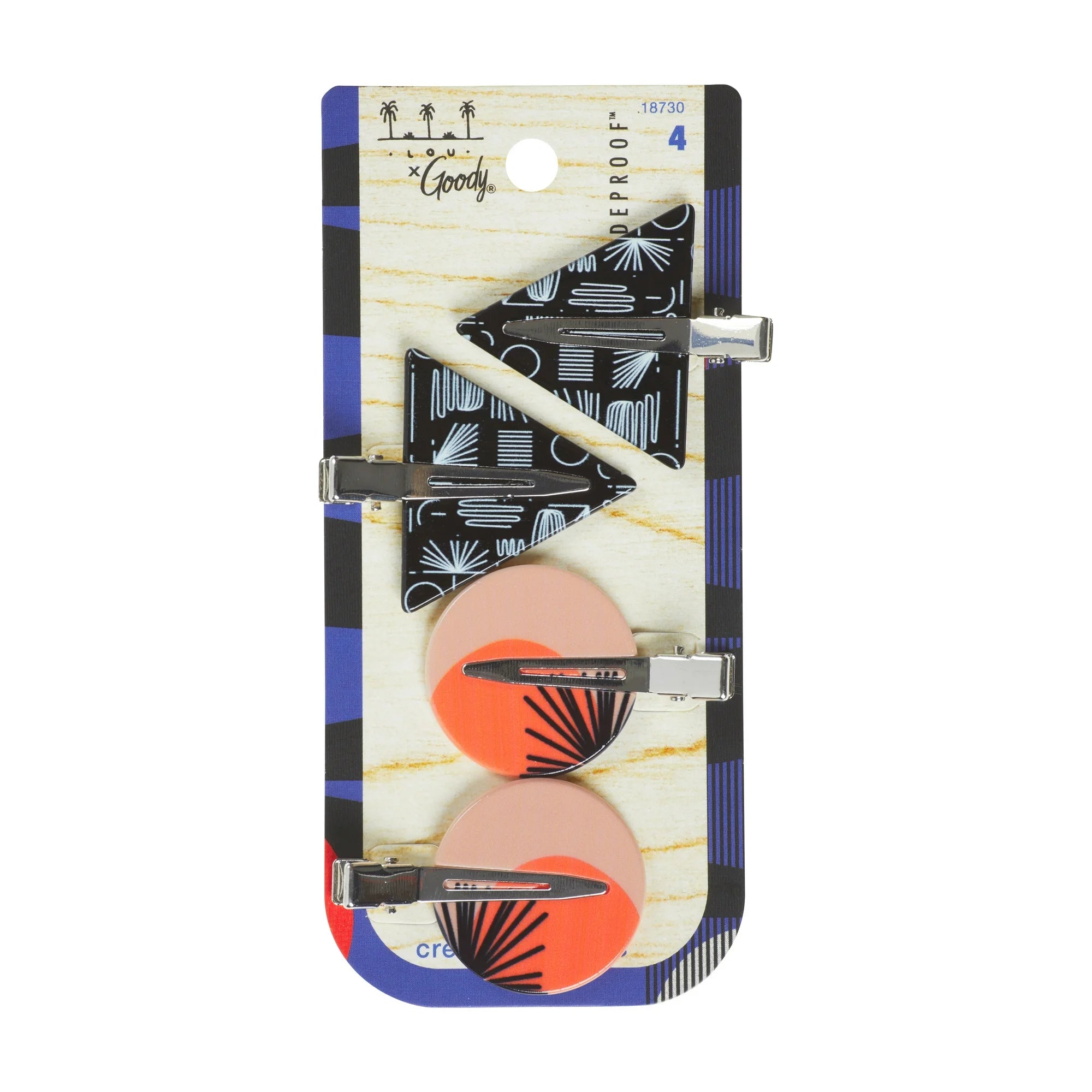 Goody Tru X Hola Lou Collab Slideproof Grip Creaseless Clips 4 Ct | WTWL427XA