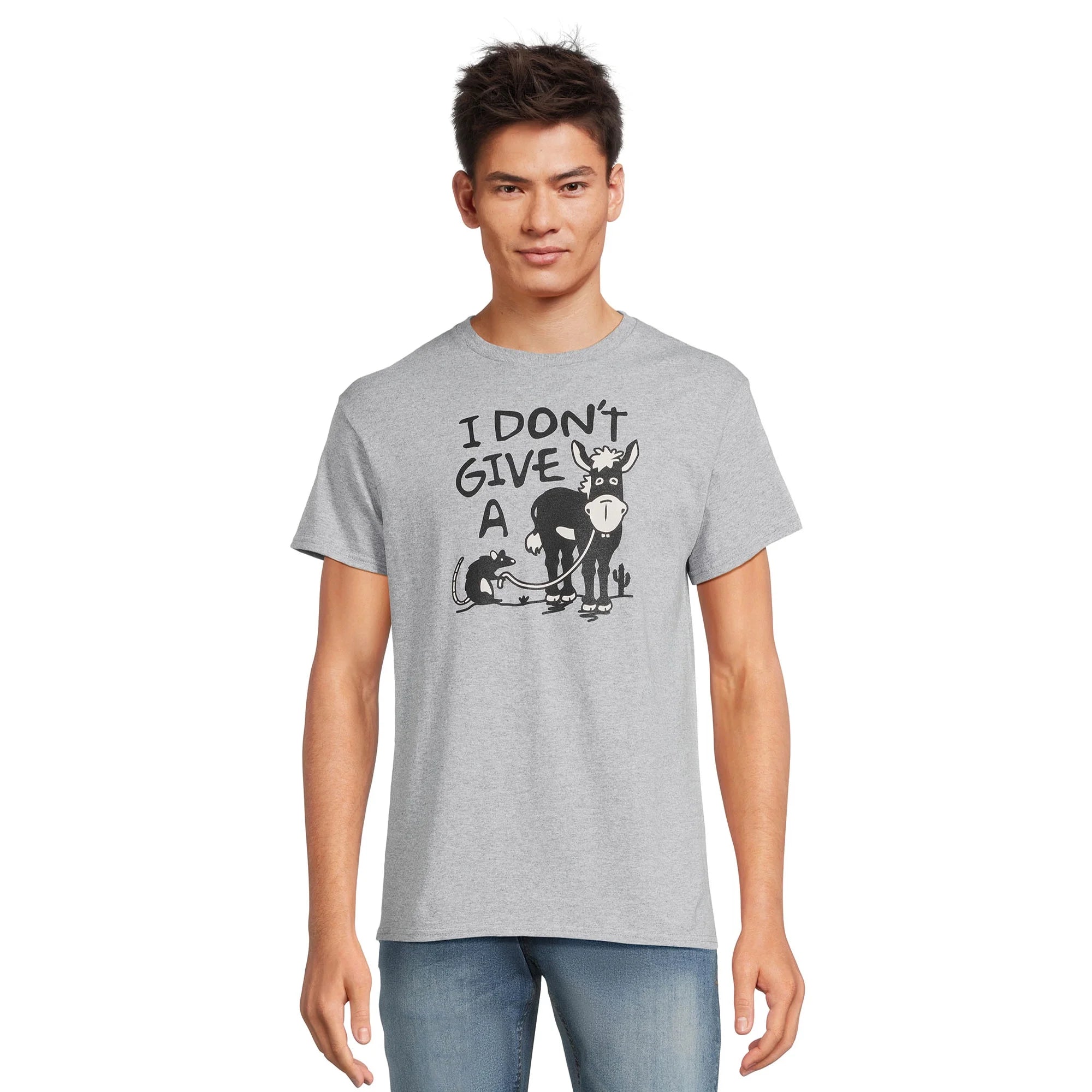 I Don't Give a Rat's Funny Men's Graphic Tee with Short Sleeves | WTWL91XA