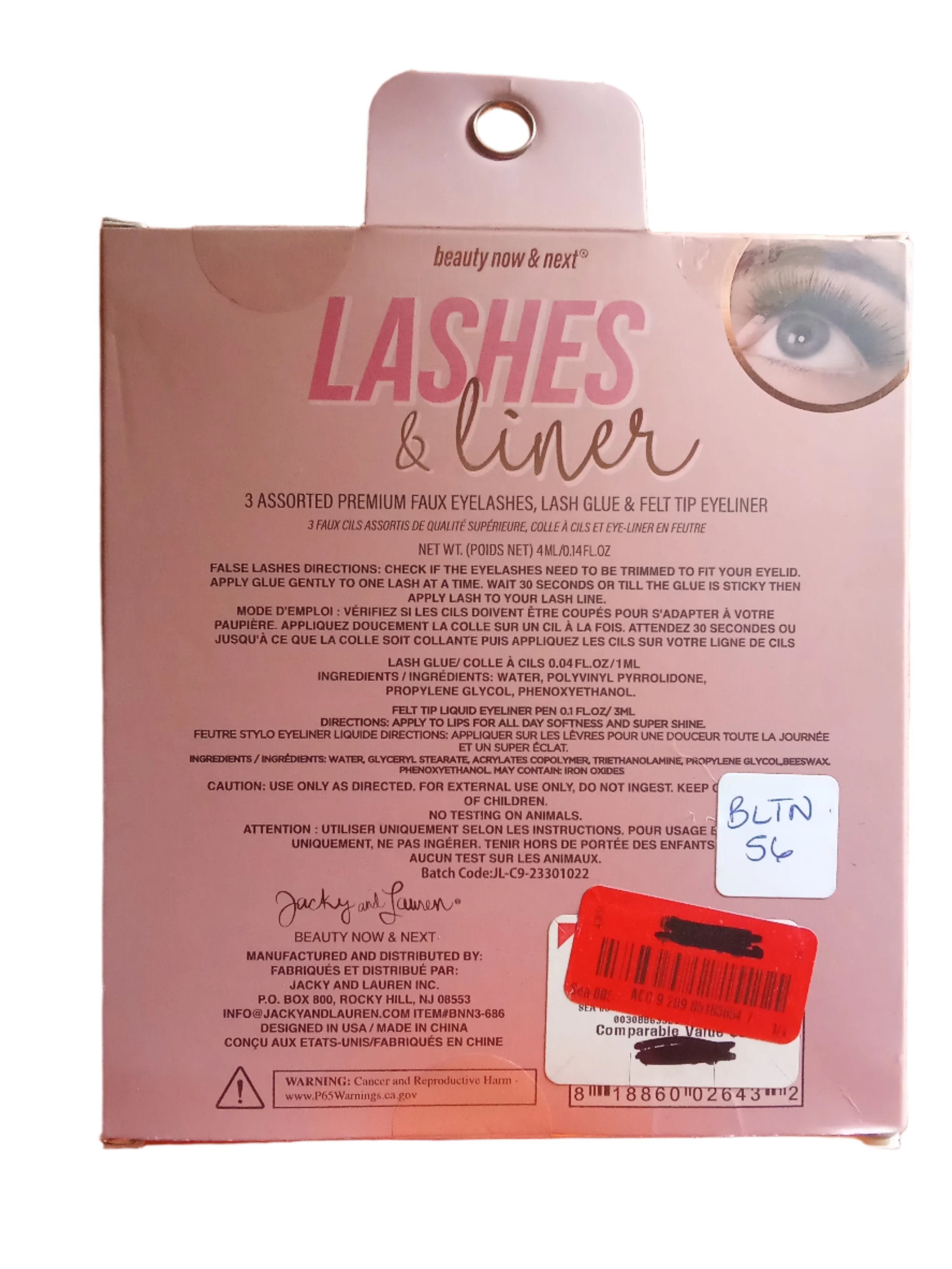 Beauty Now & Next Lashes and Long Lasting Eye Liner (Eye Pencil) By Set or By Piece | BLTN56