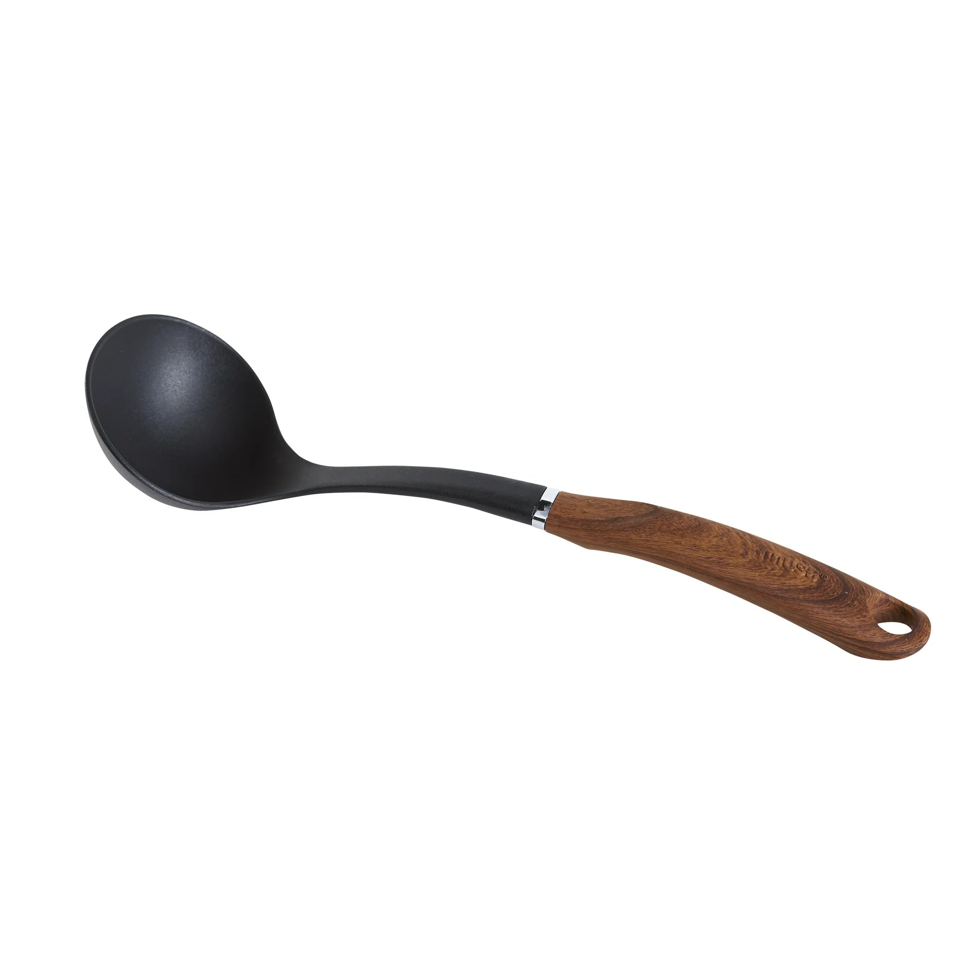 Imusa Nylon Black Cooking Ladle with Woodlook Handle | WTWL996XA
