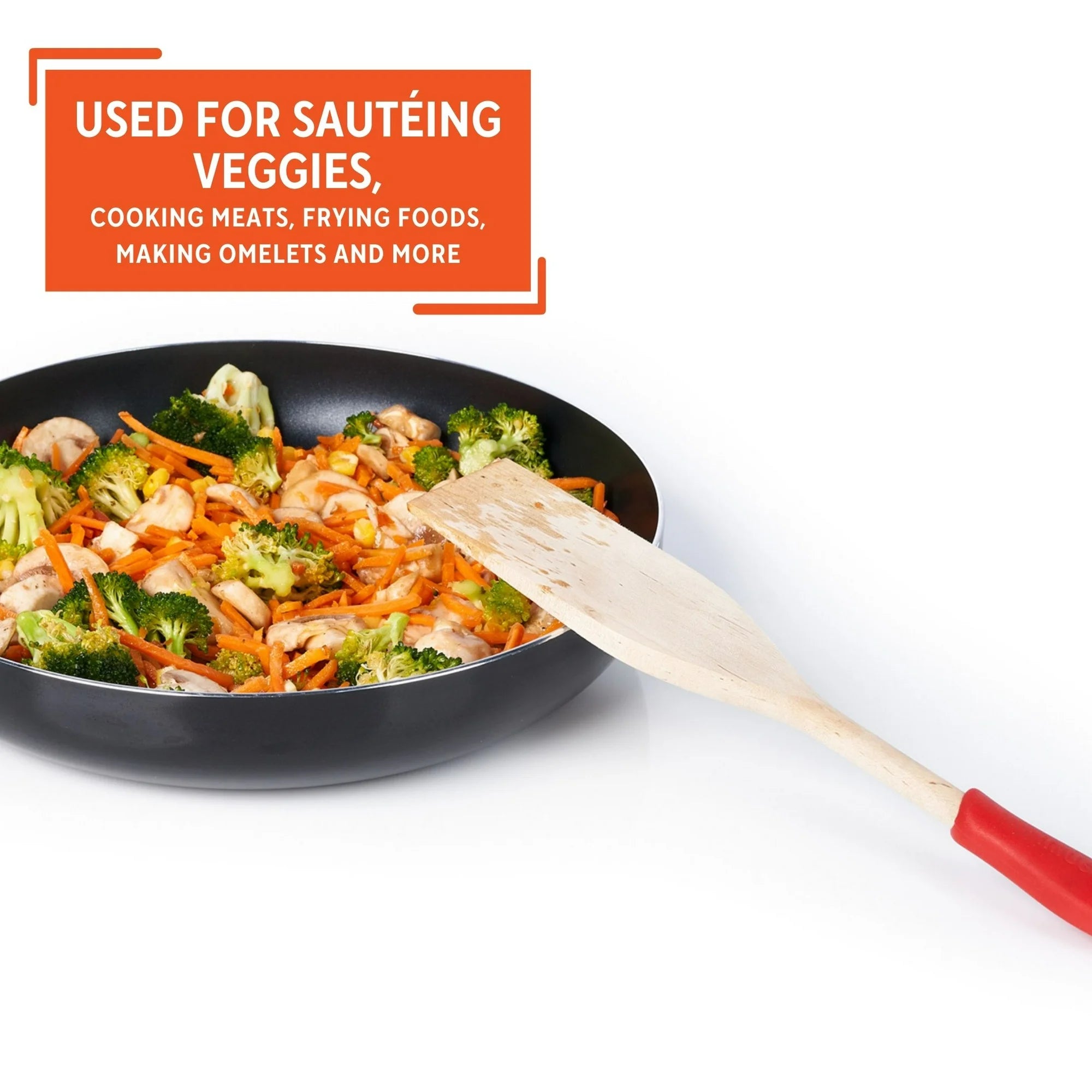 Imusa Wooden Cooking Paddle with Silicone Handle, Blue | WTWL433XB