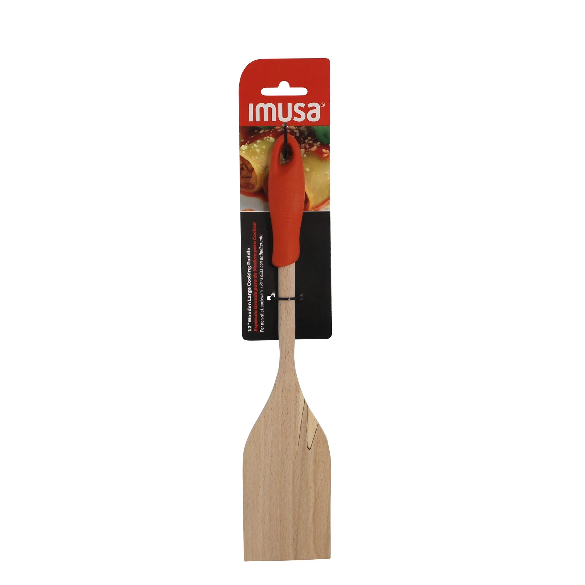 Imusa Wooden Cooking Paddle with Silicone Handle, Blue | WTWL433XB