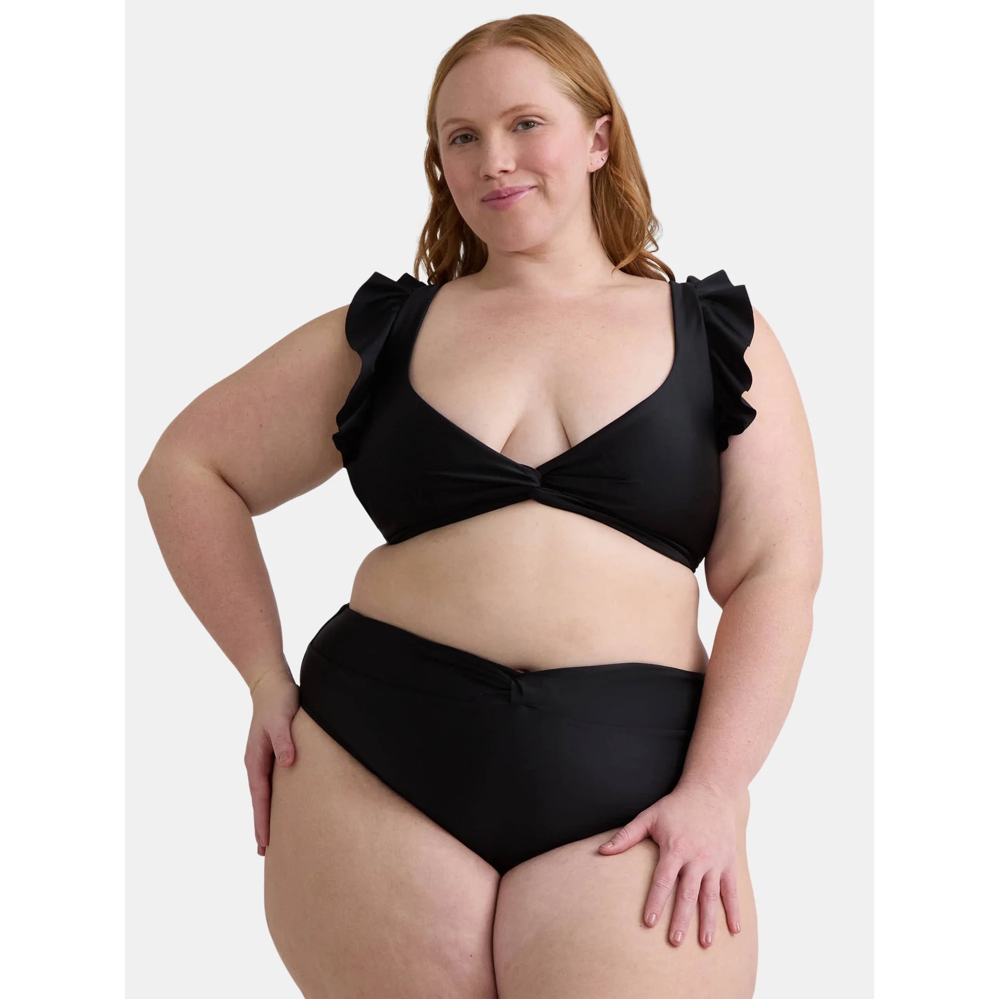 Jessica Simpson Women’s Ruffle Bikini Top, Sizes   |  WTWL990XA