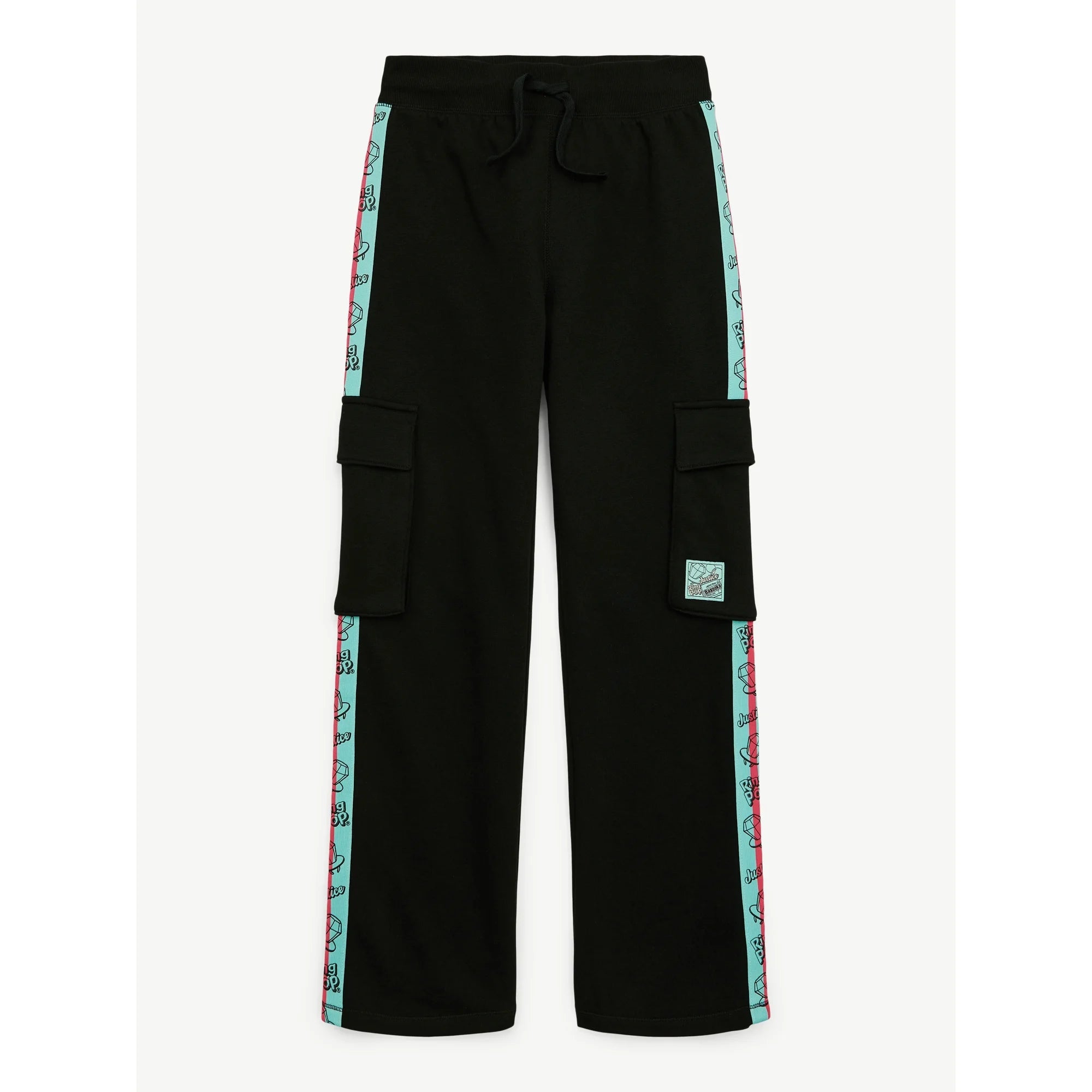 Justice Girls Ring Pop Bazooka Collab Cargo Straight Leg Pant, Sizes XS-XLP |  WTWL662XA
