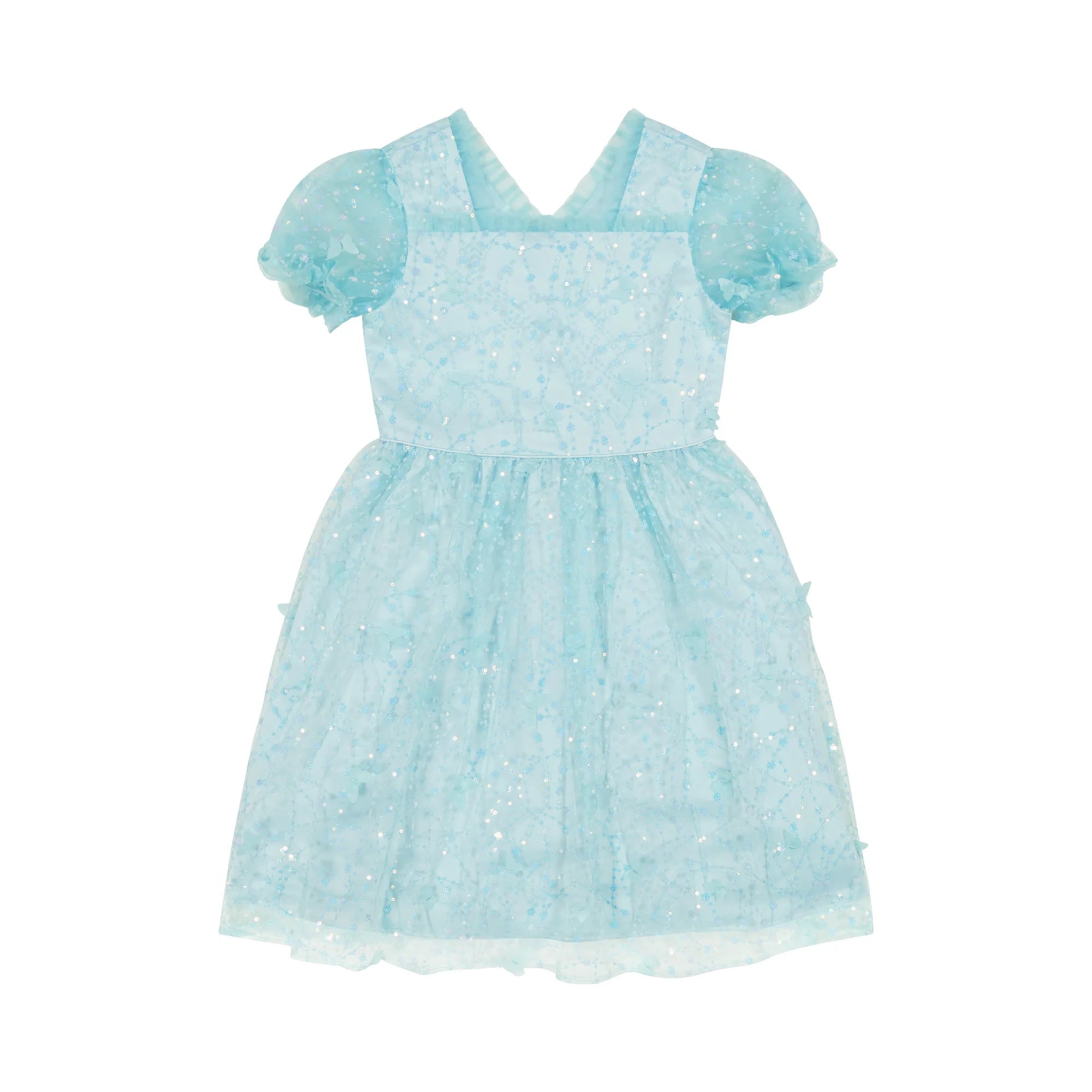 Kensie Girl Butterfly Puff Sleeve Special Occasion Dress, Sizes 4-16  |  WTWL783XA