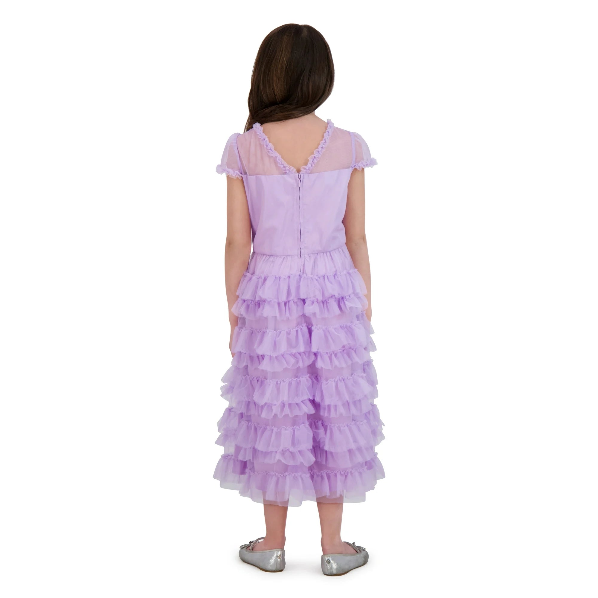 Kensie Girl Ruffle Mesh Special Occasion Dress, Sizes 4-16 |  WTWL782XA