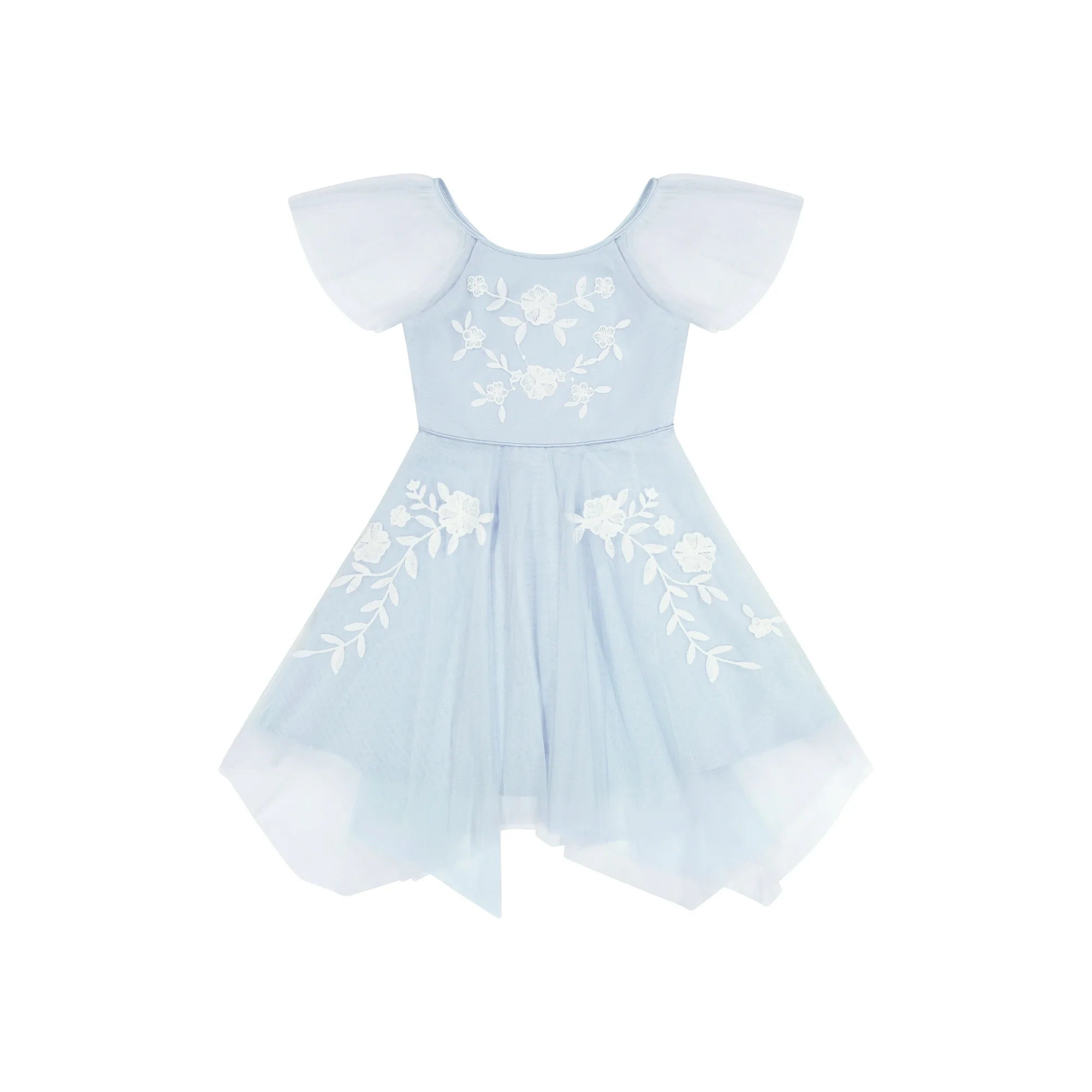 Kensie Girl Short Sleeve Embroidered Mesh Special Occasion Dress,  |  WTWL784XA