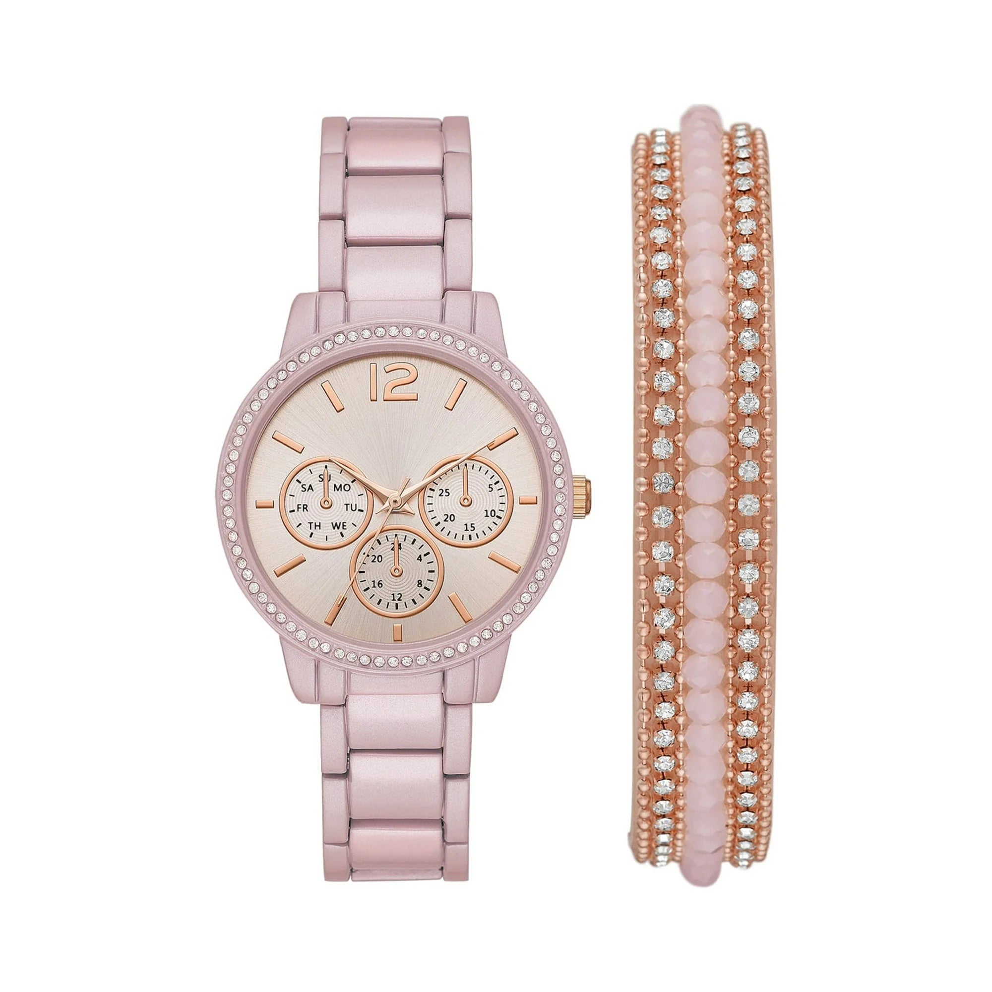Ladies' Time and Tru Pink Watch and Bracelet Set | WTWL668XA