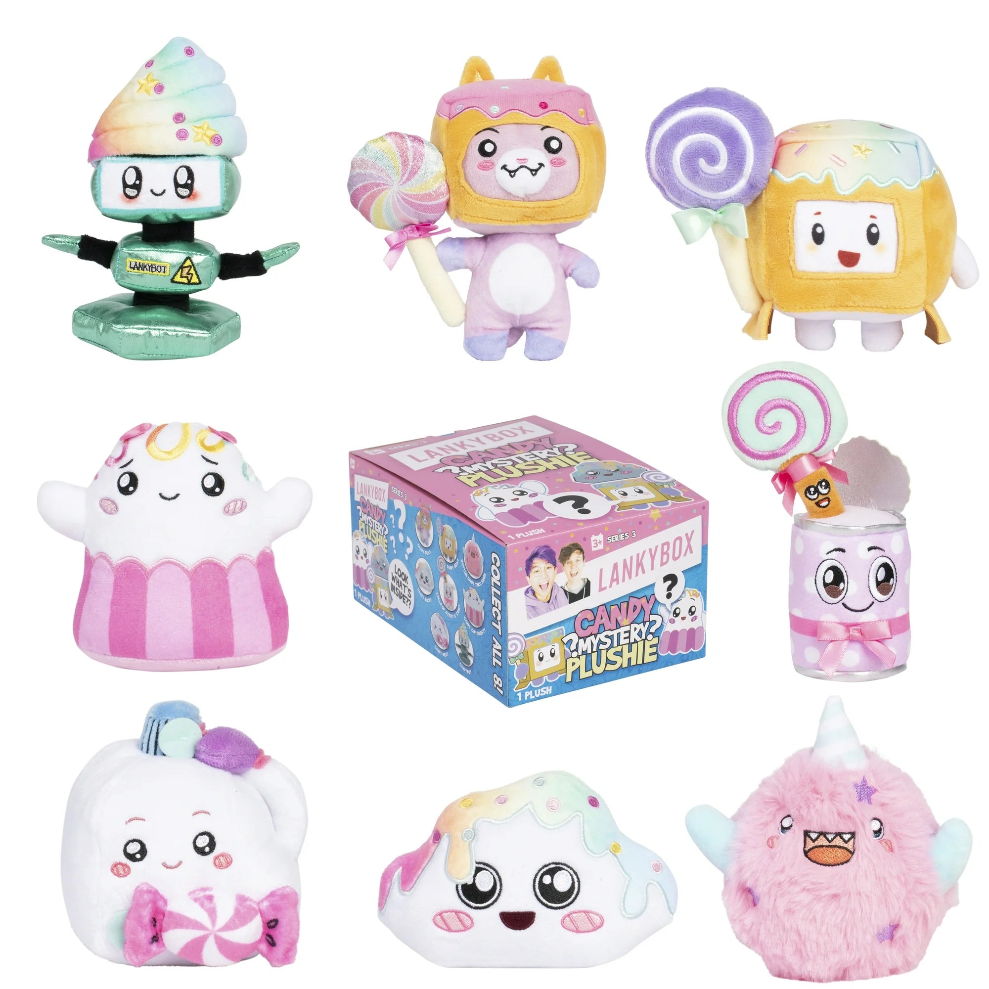 LankyBox Mystery Plush, Candy Collection, Collectible Blind Box Mini Plush, Officially Licensed LankyBox Merch  |   WTWL1017XA
