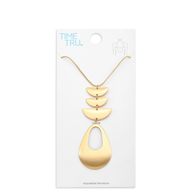 Time and Tru Womens 34" Long Adjustable Gold Pendant Necklace | WLMT52XA