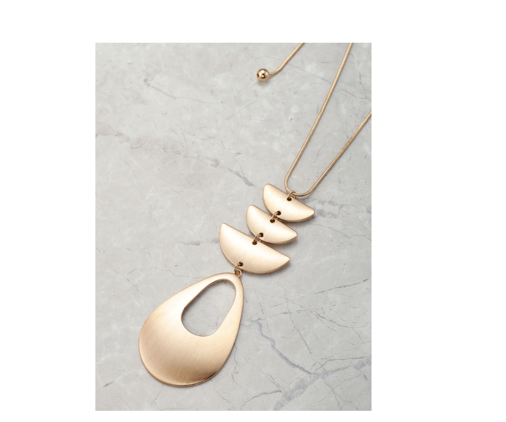 Time and Tru Womens 34" Long Adjustable Gold Pendant Necklace | WLMT52XA