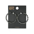 Madden NYC Women's Fashion Black Textured Twist Large Hoop Earrings | WTWL621XA