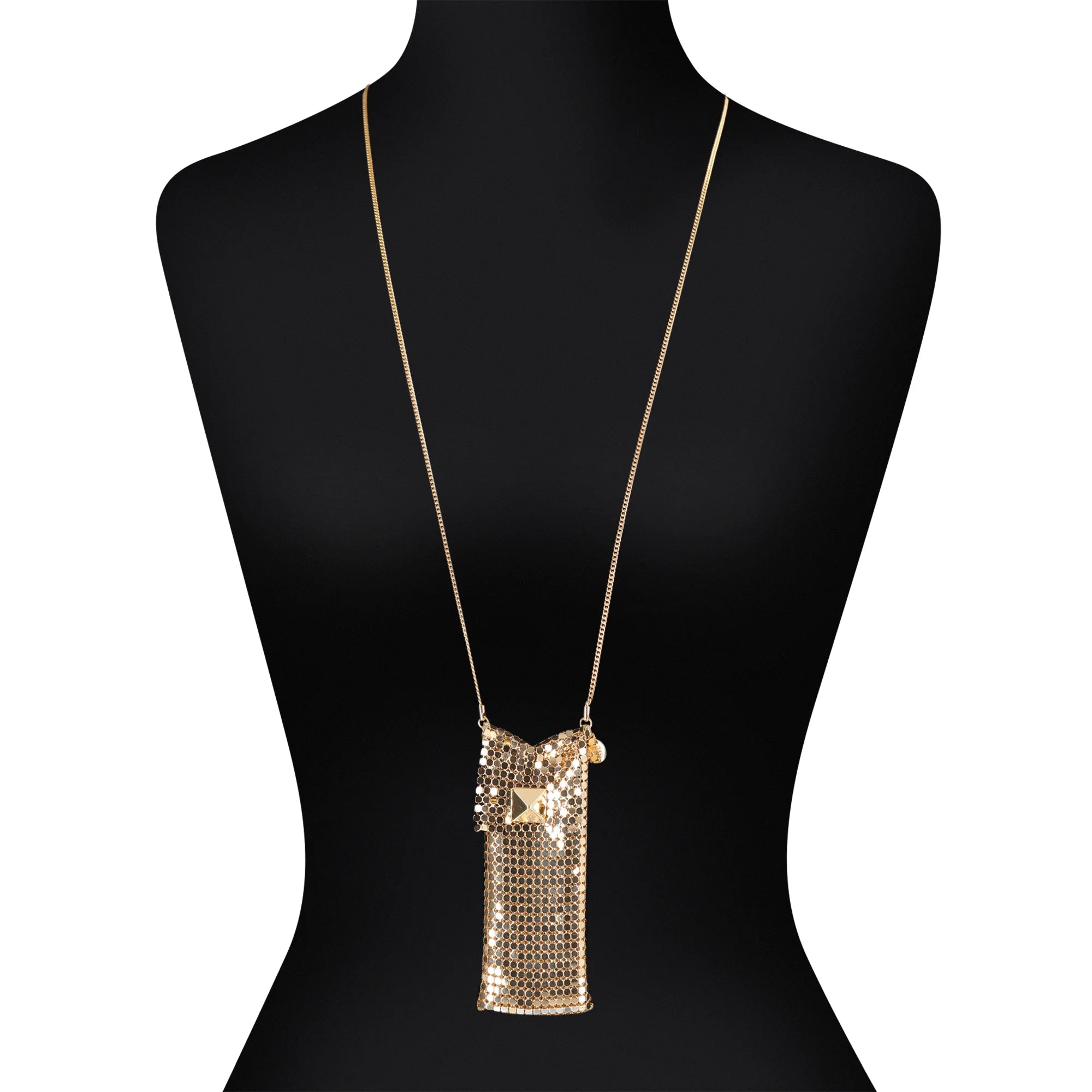 Madden NYC Women's Fashion Gold Tone Chainmail Purse Necklace | WTWL678XA