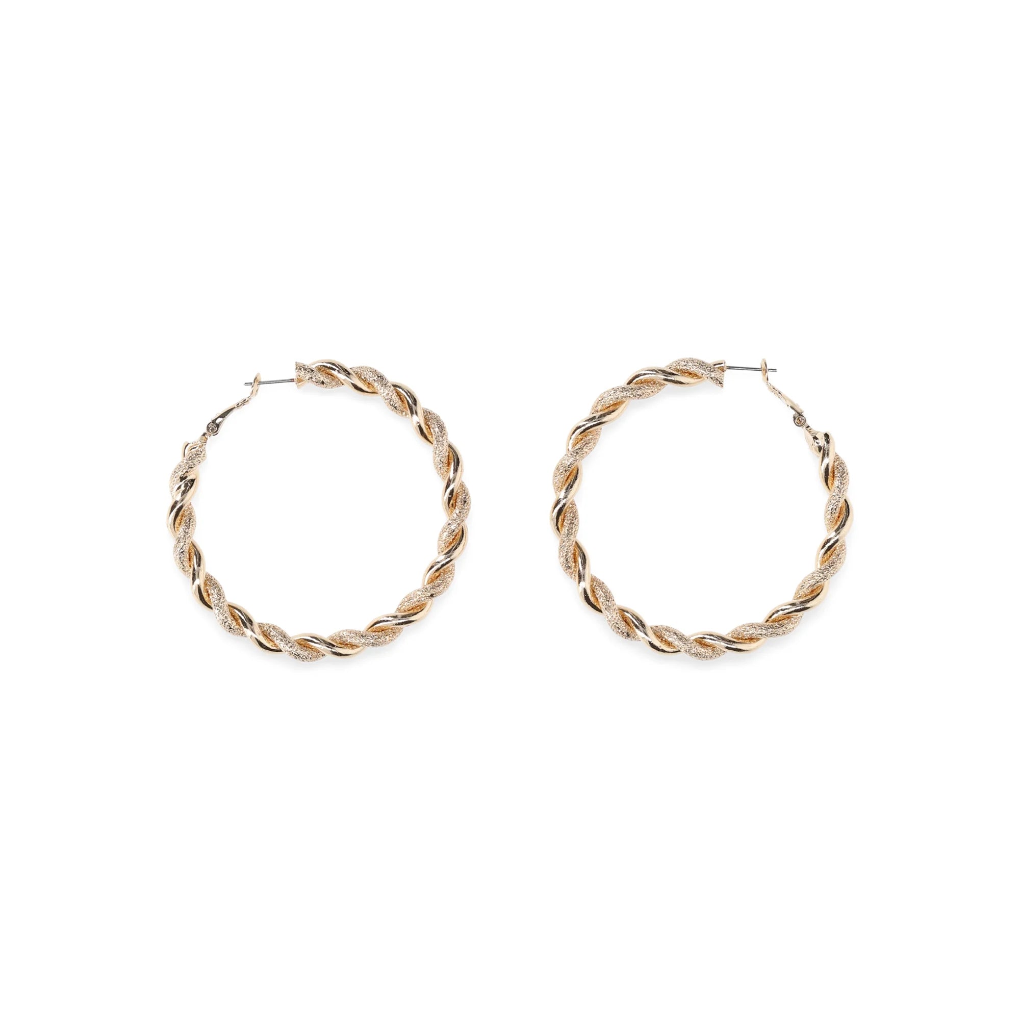 Madden NYC Women's Fashion Gold Tone Openwork Large Hoop Earrings | WTWL621XB