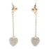 Madden NYC Women's Fashion Gold Tone Pavé Heart Linear Earrings | WTWL686XA