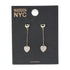 Madden NYC Women's Fashion Gold Tone Pavé Heart Linear Earrings | WTWL686XA