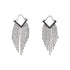 Madden NYC Women's Fashion Hematite Rhinestone Fringe Chandelier Earrings | WTWL685XA