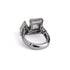 Madden NYC Women's Fashion Hematite Tone Mixed Stone Cluster Cocktail Ring | WTWL679XA