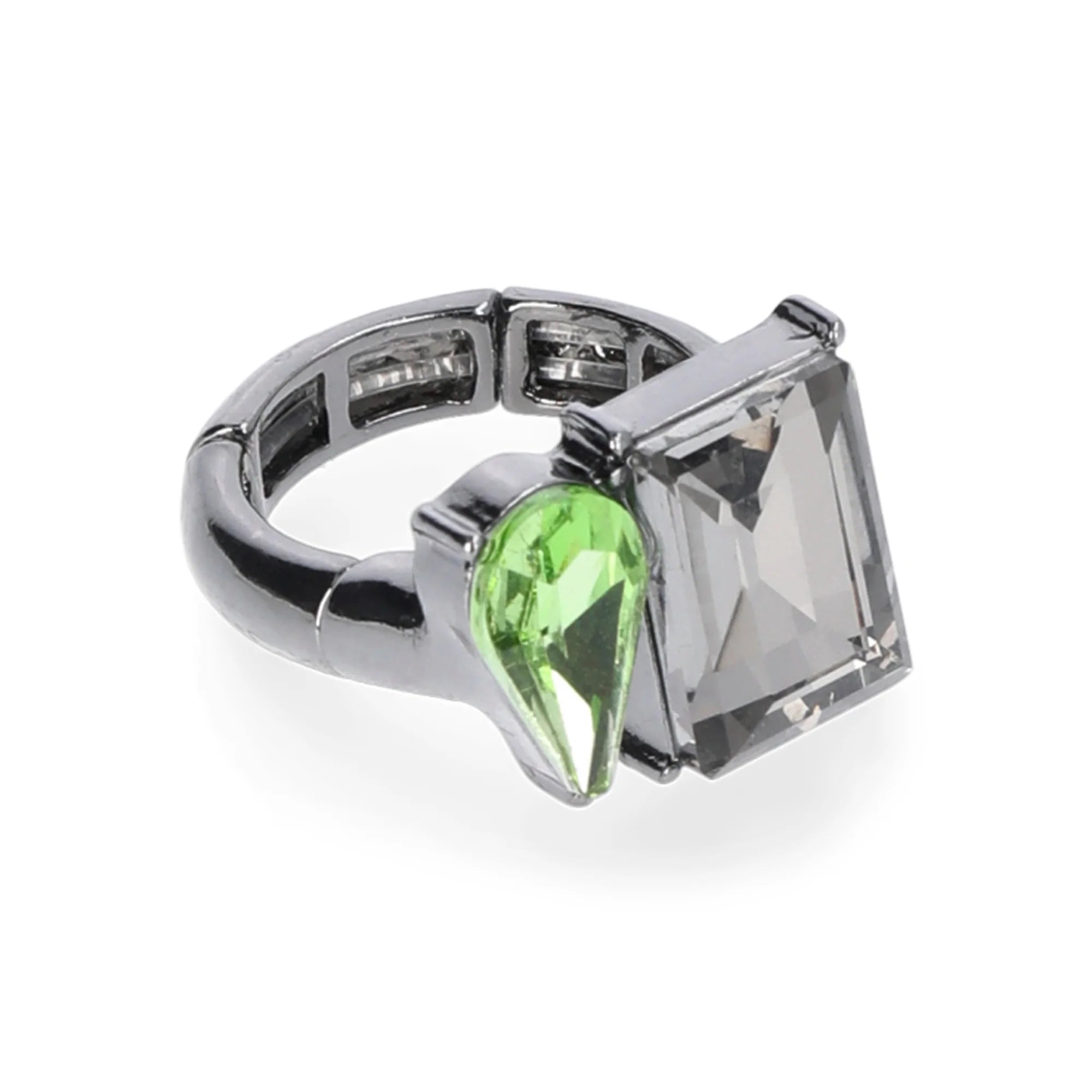 Madden NYC Women's Fashion Hematite Tone Mixed Stone Cluster Cocktail Ring | WTWL679XA