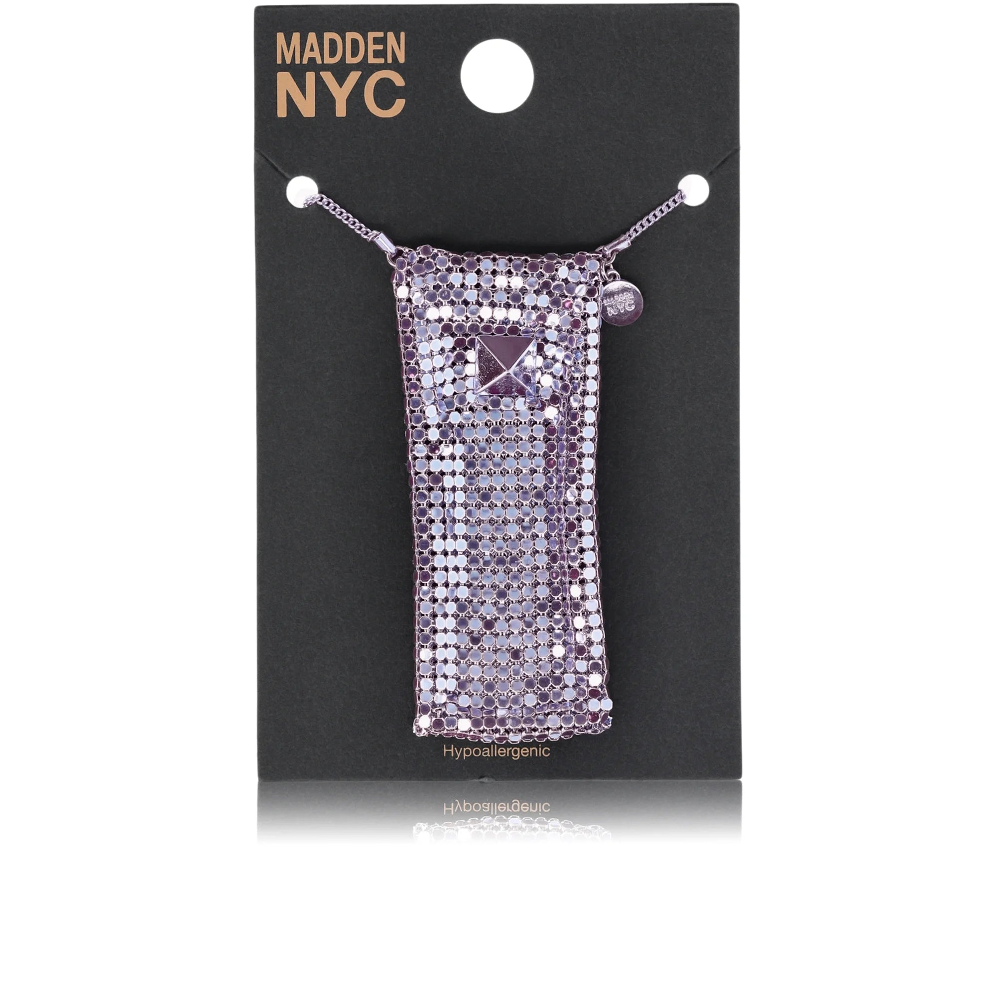Madden NYC Women's Fashion Lavender Tone Chainmail Purse Necklace | WTWL680XA