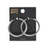 Madden NYC Women's Fashion Rhodium Openwork Large Hoop Earrings | WTWL622XB