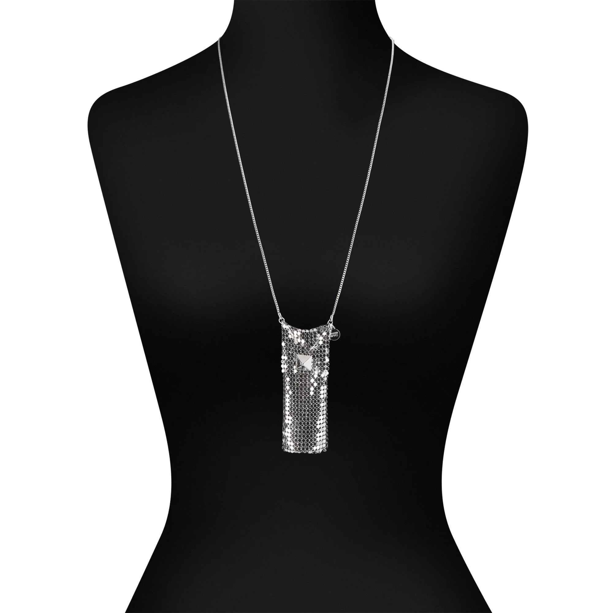 Madden NYC Women's Fashion Silver Rhodium Tone Chainmail Purse Necklace | WTWL681XA