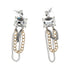 Madden NYC Women's Fashion Tri Tone Stone Gem Chain Chandelier Earrings | WTWL673XA