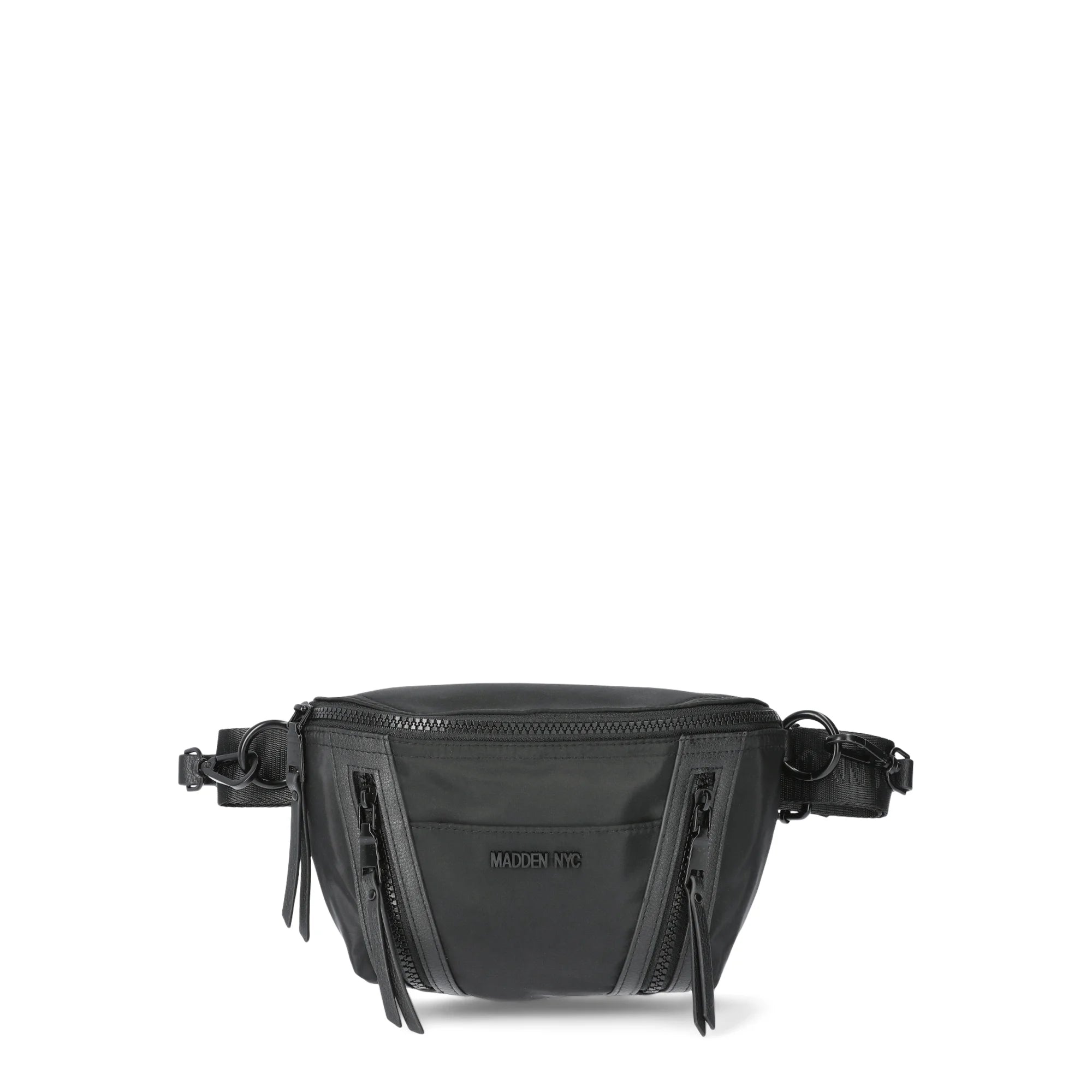 Madden NYC Women's Multi Zipper Fanny Pack with Pouch, Black | WTWL371XA
