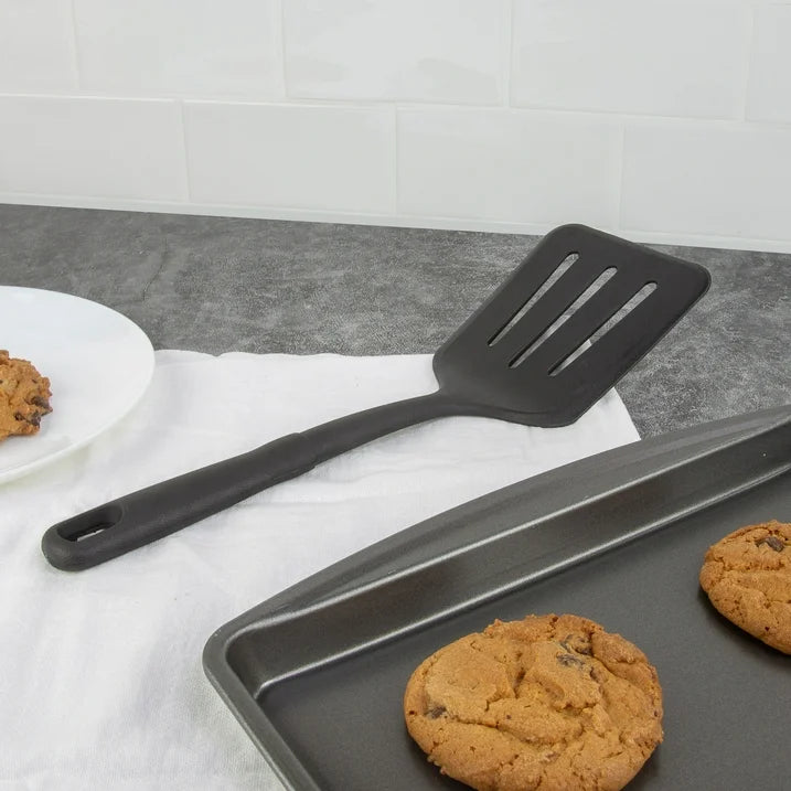 Durable 3-Piece Kitchen Utensil Set, Slotted Spatula, Slotted Spoon and Solid Spoon, Black, Nylon |  WTWL431XA