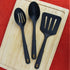 Durable 3-Piece Kitchen Utensil Set, Slotted Spatula, Slotted Spoon and Solid Spoon, Black, Nylon |  WTWL431XA