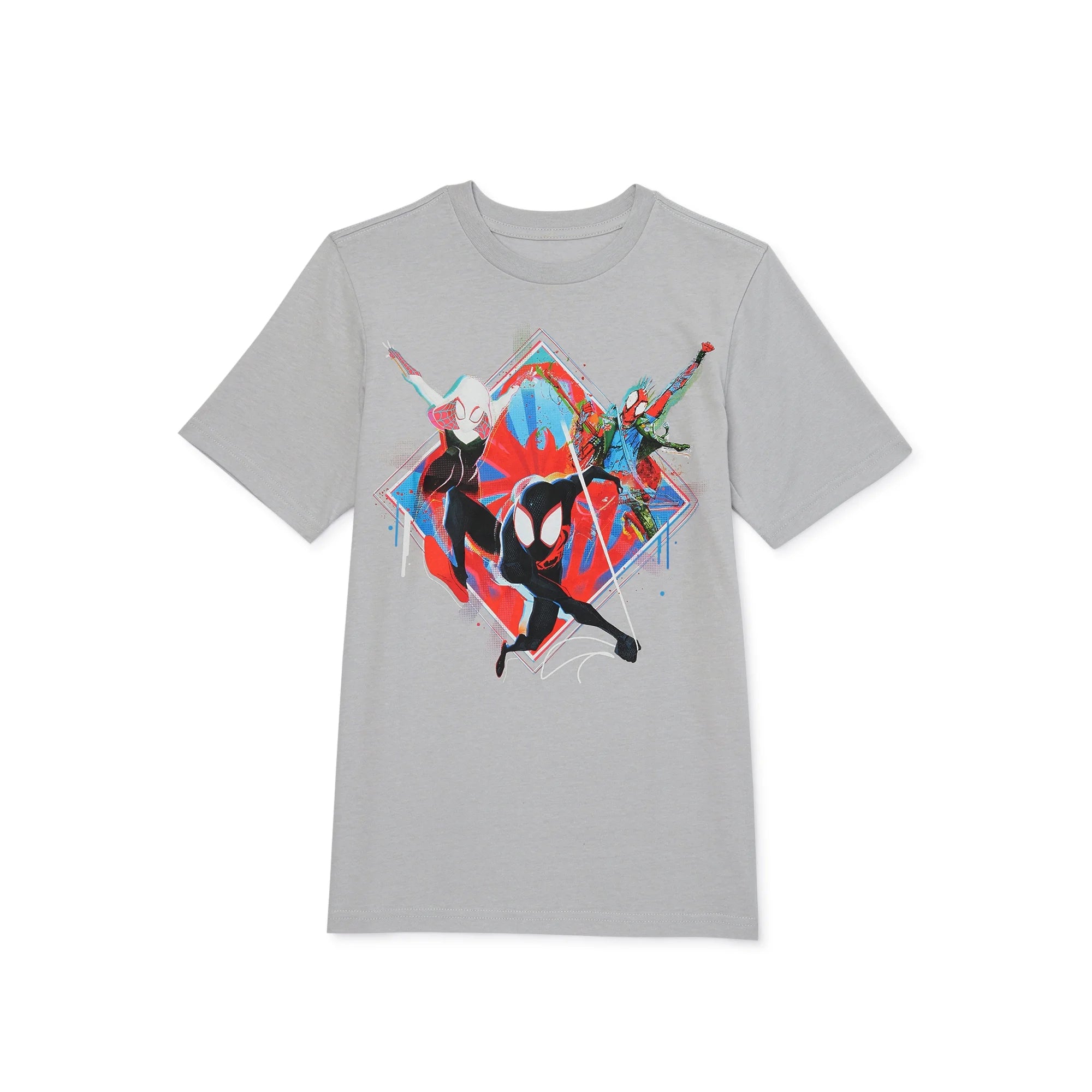 Marvel Boys Trio Across Spider-Verse, Crew Neck, Short Sleeve, Graphic T-Shirt, Sizes 4-18  | WTWL836XA