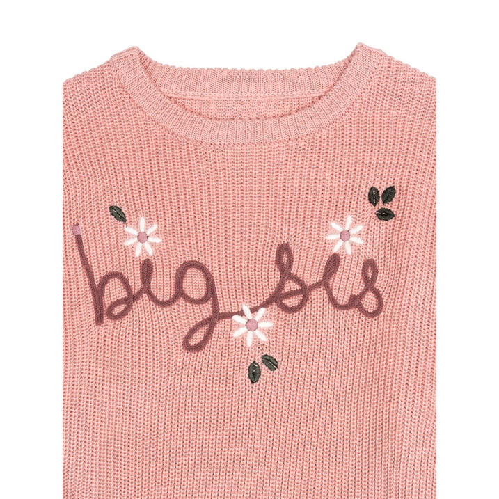 Modern Moments by Gerber Toddler Girl Sibling Matching Sweater, Sizes 12 Months - 5T | WTWL632XA