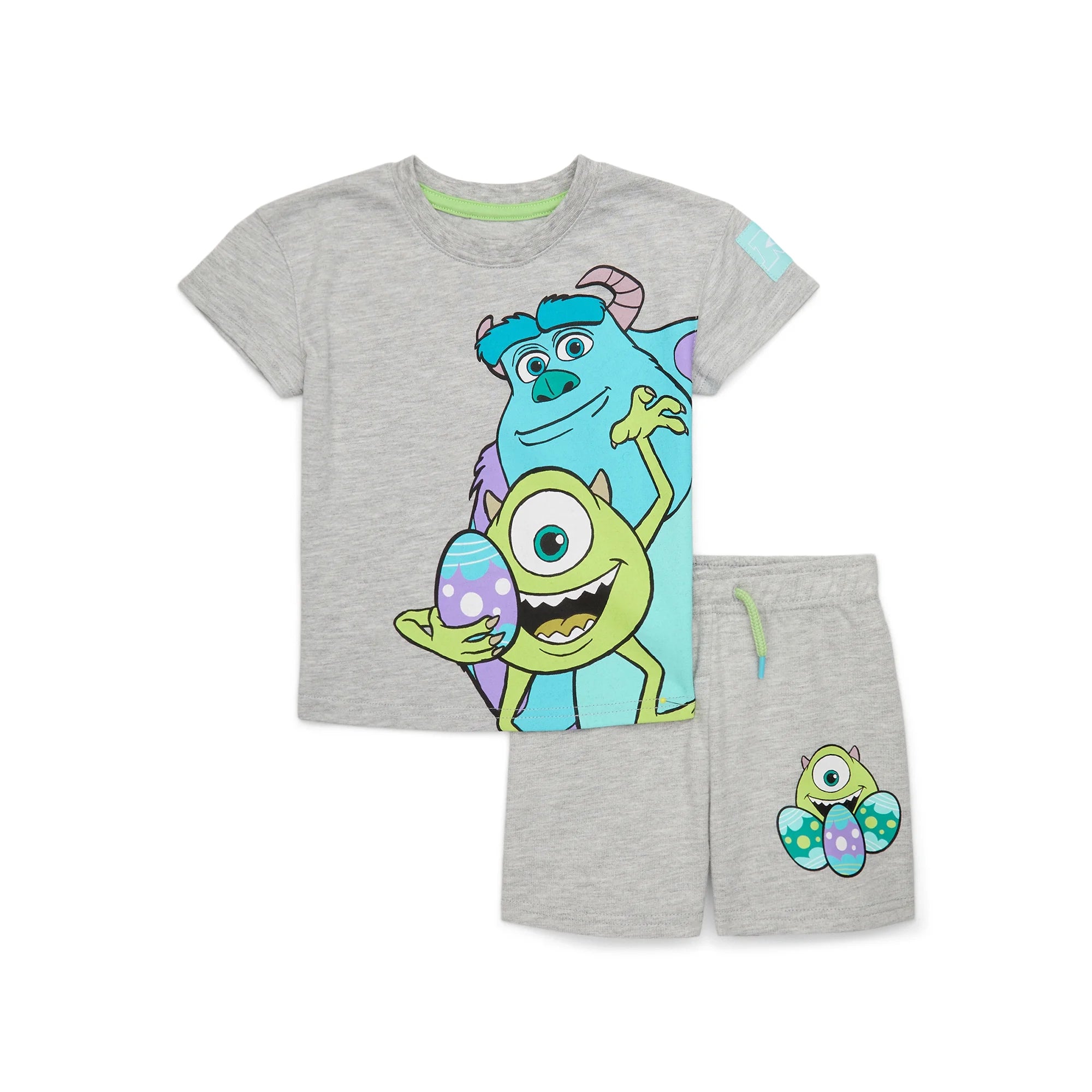 Monsters Inc Toddler Easter Graphic Print Tee and Shorts Set, 2-Piece, Sizes 12 Months-5T  | WTWL950XA